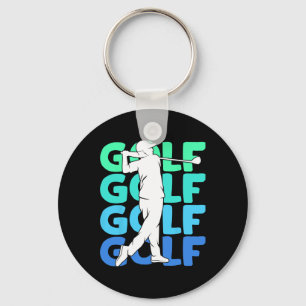 Golf Club Golfing Golfer Kids Boys Men 2 Key Ring