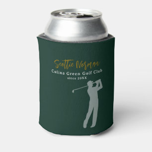 Golf Club Green Man Playing Golf Can Cooler