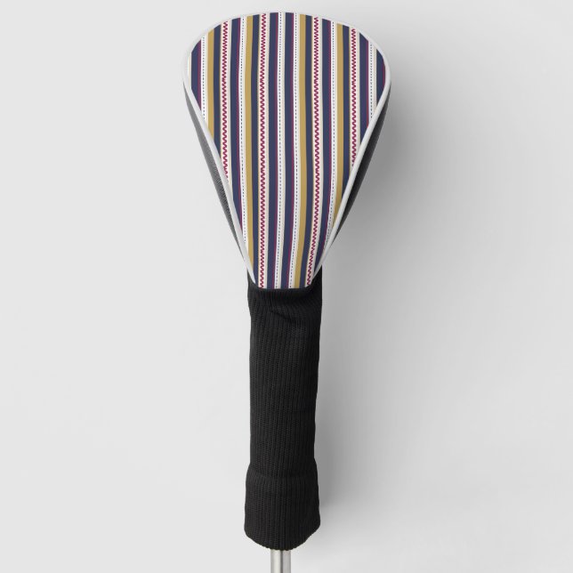 Golf club head cover with vertical stripes  (Front)