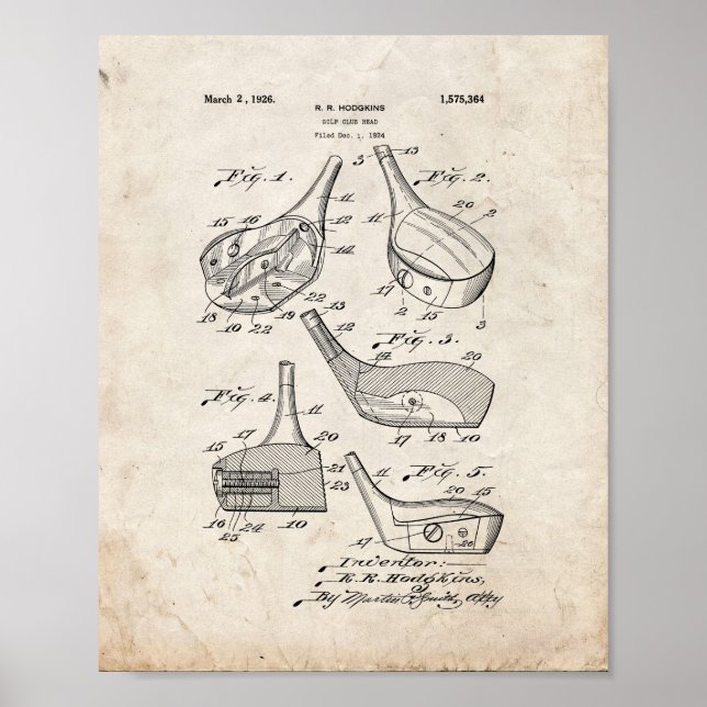 Golf-club Head Patent - Old Look Poster (Front)