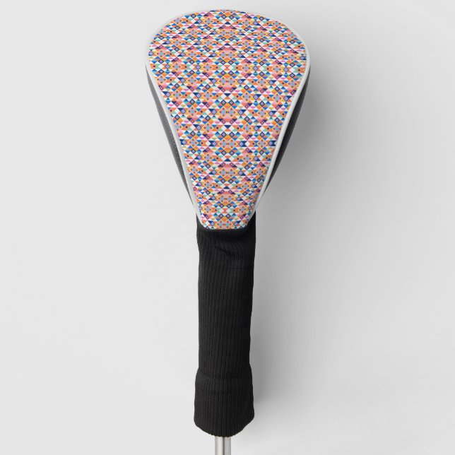 Golf club headcover with a colorful geometric  (Front)