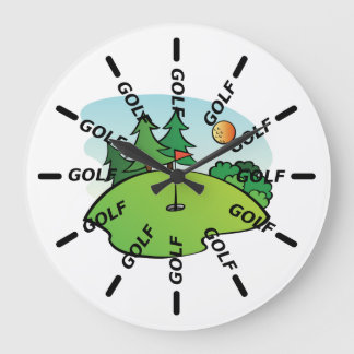 Golf Club Large Clock
