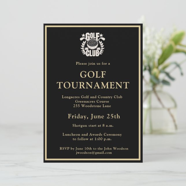 Golf Club League Corporate Logo Tournament Invitation (Standing Front)