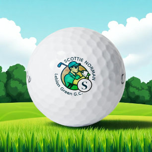 Golf Club Name Modern Monogrammed Balls