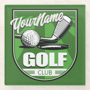 Golf Club NAME Pro Golfer Player Personalised Glass Coaster
