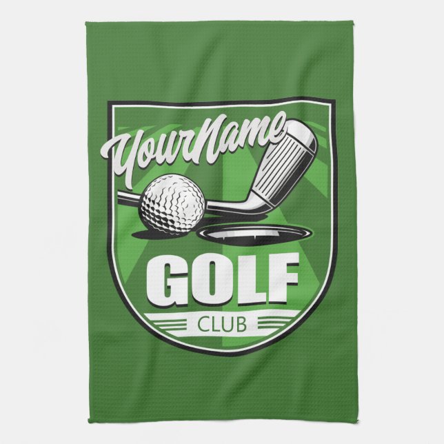 Golf Club NAME Pro Golfer Player Personalised  Tea Towel (Vertical)