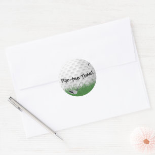 Golf Club On Ball  Classic Round Sticker