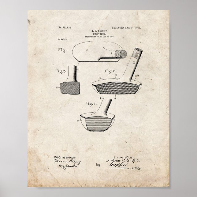 Golf-club Patent - Old Look Poster (Front)