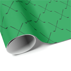 Golf Club Pattern   Any Background Colour Wrapping Paper