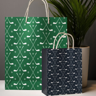 Golf Club Pattern Paper Plate Medium Gift Bag