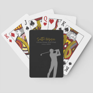 Golf Club Players   Man Playing Golf black Playing Cards
