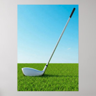 Golf Club Shot on Green Fairway Poster