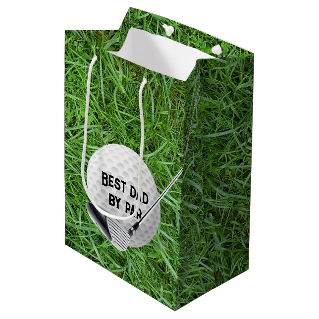 Golf Club with Ball For Dad Medium Gift Bag (Front Angled)