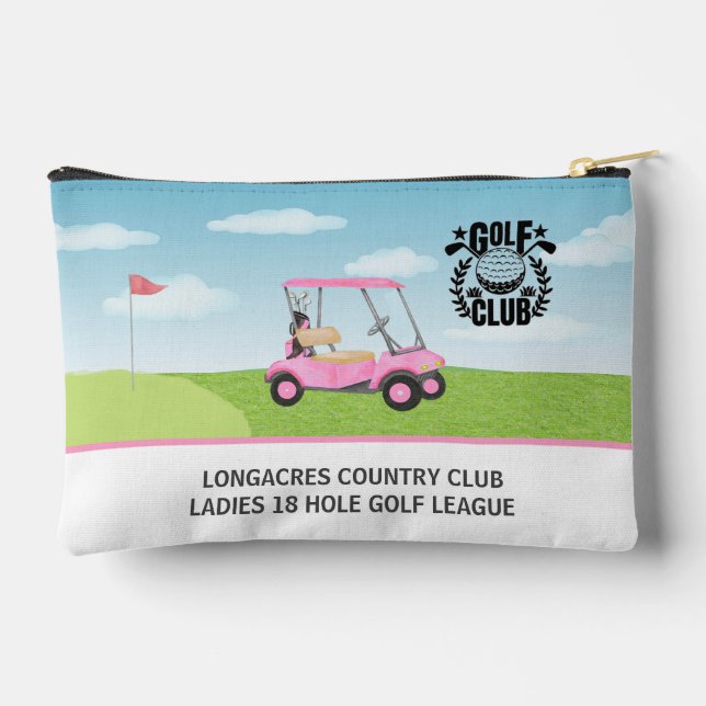 Golf Club Women's League Pink Cart Logo Accessory Pouch (Back)
