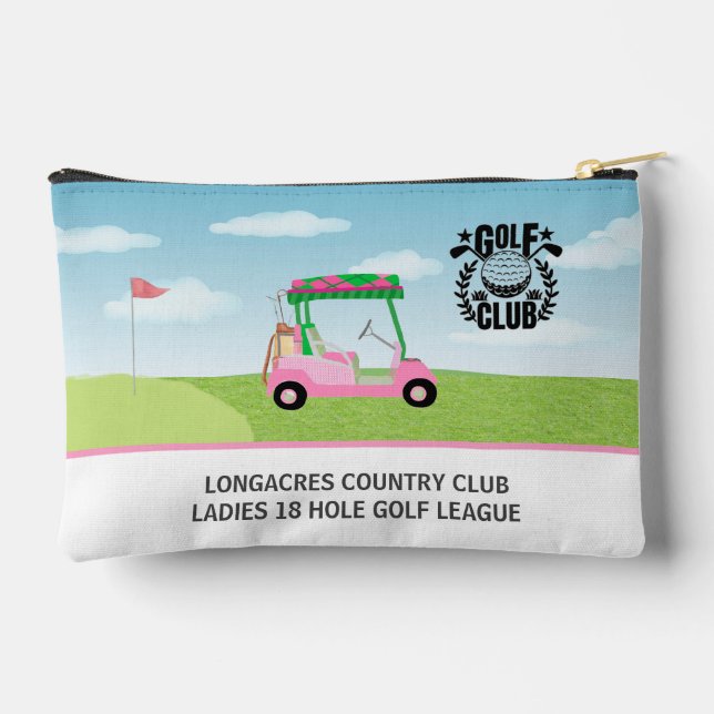 Golf Club Women's League Pink Cart Logo Accessory Pouch (Back)
