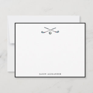 Golf clubs and Ball Black Border Card
