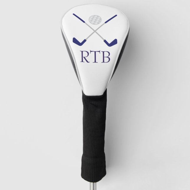 Golf Clubs and Ball Personalised Golf Head Cover (Front)
