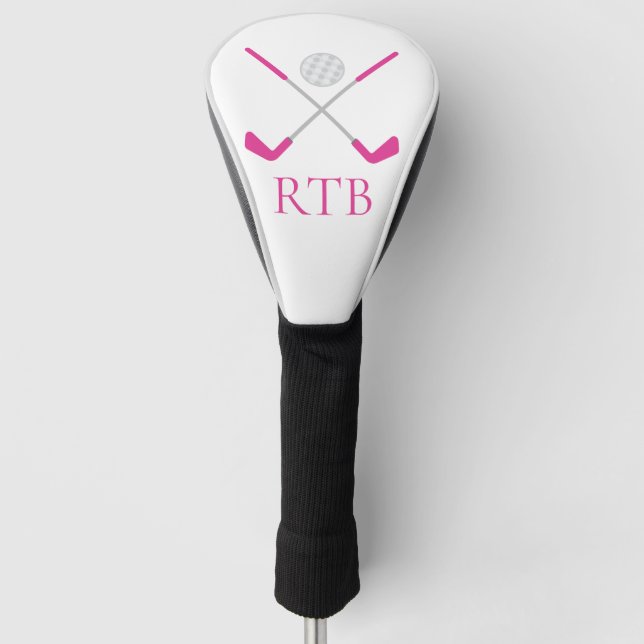 Golf Clubs and Ball Personalised Golf Head Cover (Front)