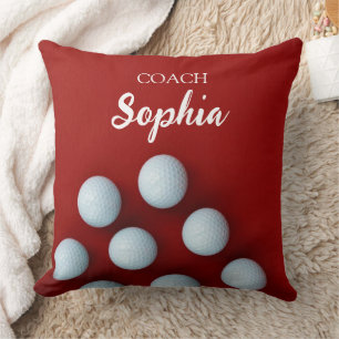 Golf Clubs Art Golf Coach Name For Golf Players Cushion