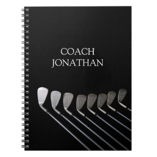 Golf Clubs Art Golf Coach Name For Golf Players Notebook