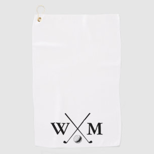 Golf Clubs Ball Personalised Monogram Initial Gift Towel
