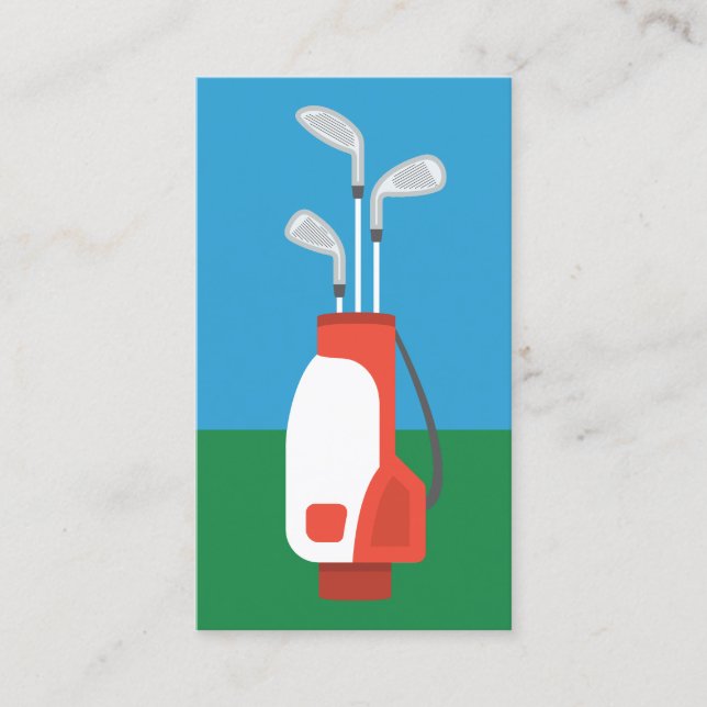 Golf Clubs Business Cards - Red Green Blue (Front)