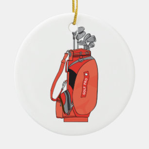 golf clubs ceramic ornament