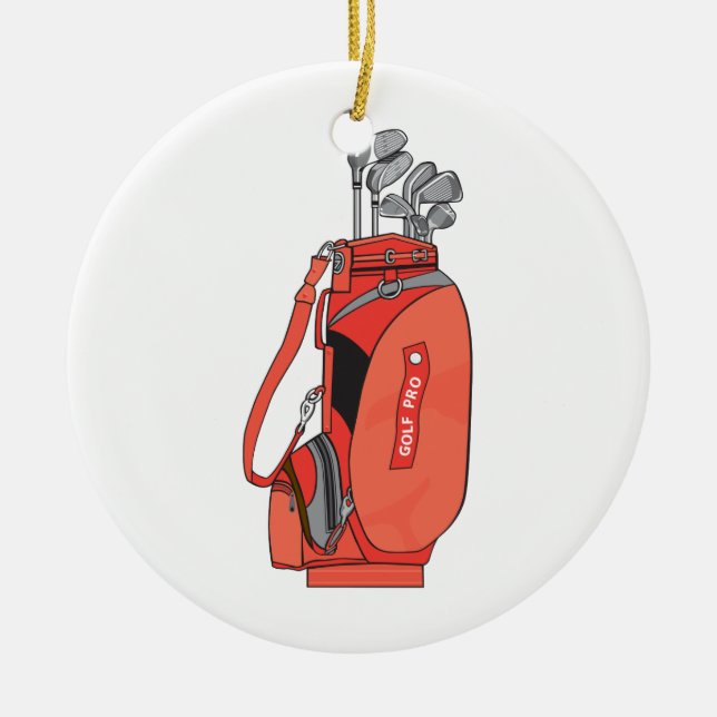 golf clubs ceramic ornament (Front)