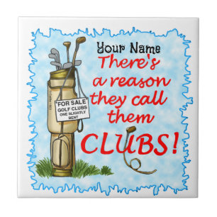 Golf Clubs Ceramic Tile