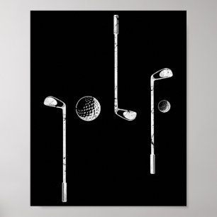 Golf Clubs Golf Written With Clubs For Golf Lovers Poster