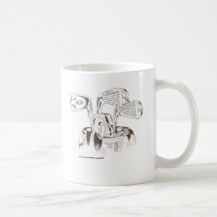 Golf Clubs in Black & White (Mug) Coffee Mug