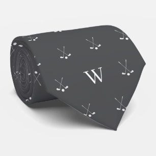 Golf Clubs Monogrammed Initials Vampire Grey Tie