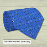 Golf clubs pattern mid blue neck tie<br><div class="desc">Crossed golf clubs on a mid blue background. This design is simple and stylish for a keen golfer.</div>