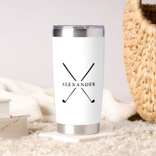 Golf Clubs Personalised Name Gift Insulated Tumbler