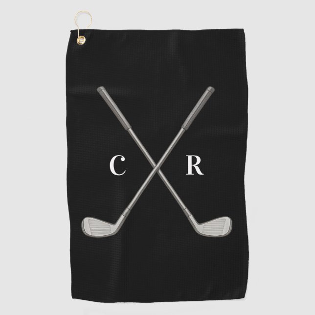 Golf Clubs Personalized Golf Towel (Front)