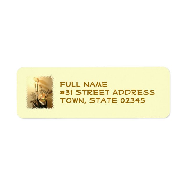 Golf Clubs Return Address Label (Front)