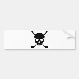 Golf clubs skull bumper sticker