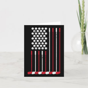 Golf Clubs Us Flag 4th July Patriotic Golfer Dad M Card