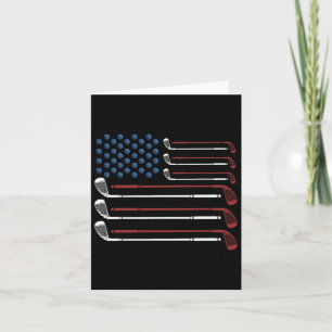 Golf Clubs Usa Flag Red White And Blue  Card