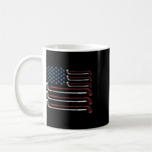 Golf Clubs Usa Flag Red White And Blue  Coffee Mug