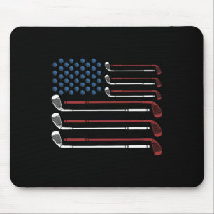 Golf Clubs Usa Flag Red White And Blue Mouse Pad