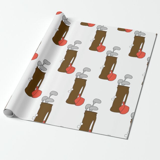 Golf Clubs Wrapping Paper (Unrolled)