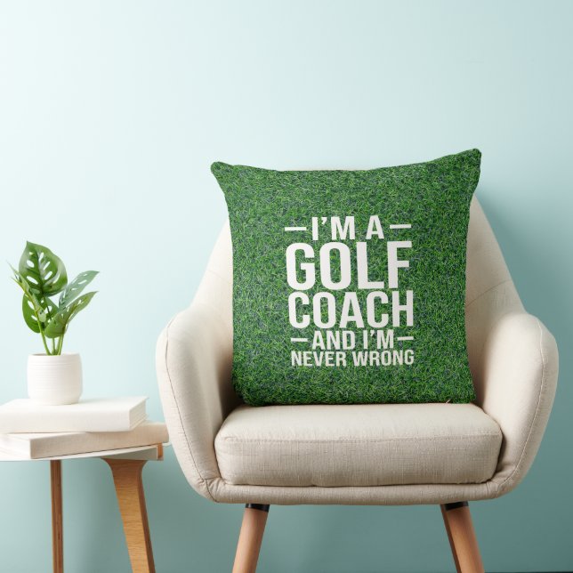 Golf Coach Funny saying on Green grass Cushion (Chair)