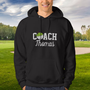 Golf Coach Golfer Ball Typography Personalised Hoodie