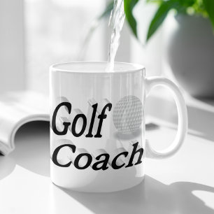 Golf Coach half text Coffee Mug