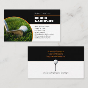 Golf Coach   Professional Golf Instructor Lesson Business Card