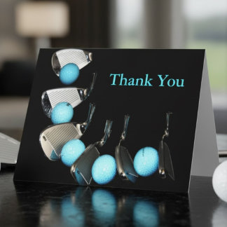 Golf Coach Thank You Golf Ball And Irons Card