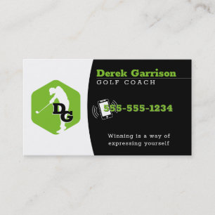 Golf Coach   Trainer Practice Lessons Business Card