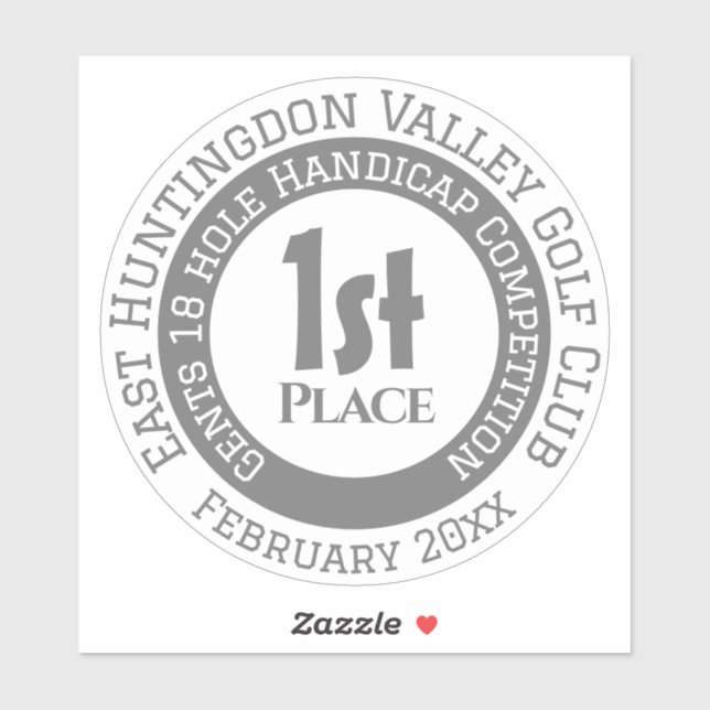 Golf Competition Prize Sticker (Sheet)
