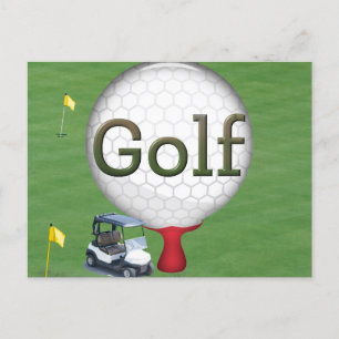 Golf Composite Ball Cart Flags    Postcard